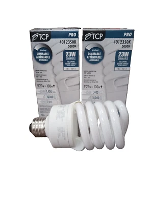 TCP 4012350K  23 Watt Compact Fluorescent Light Bulb 5000K 2-pcs - Image 1 of 4