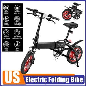 36V 8AH Electric Folding Bike 350W Ebike Adults City Commuter 14" Tire E-bike - Picture 1 of 13