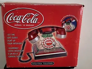 Coca-Cola Coke Telephone Tiffany Style Collectibles W Box Instructions Lights - Picture 1 of 12