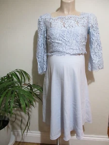 SERAPHINE LUXE MATERNITY & NURSING PALE BLUE LACE OCCASION PARTY DRESS SIZE 8 - Picture 1 of 4