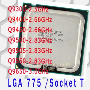 Intel Core 2 Quad Q9300 Q9400 Q9450 Q9500 Q9505 Q9550 Q9650 CPU LGA 775/Socket T - Imagen 1 de 8