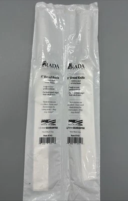 Juego de 2 CUCHILLOS CUCHILLO PAN RADA CUTLERY R143 8" MANGO PLATEADO Foto 1 de 4