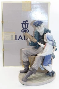 Lladro A Tall Yarn Porcelain Figurine 5207 Grandpa with Boat 11" w/ Original Box - Picture 1 of 15