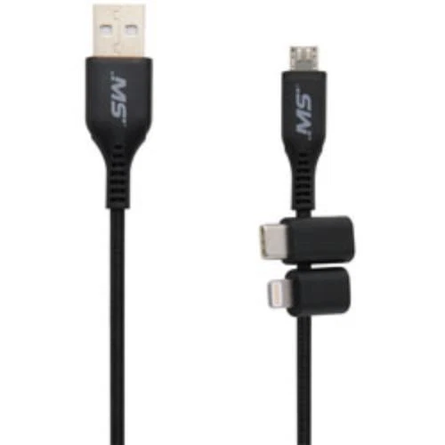 Mobilespec MBS06552 6' Lightning USB Charge&sync Multi-use Cable Bk