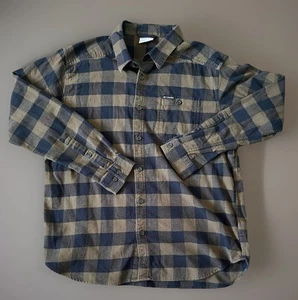 Columbia Long Sleeve Flannel Shirt Buffalo Check Plaid Brown Black Large JBHS - Picture 1 of 10