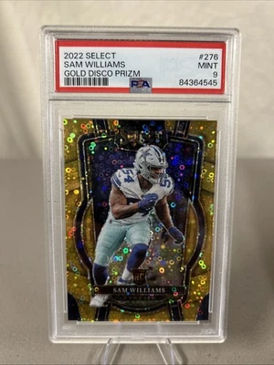 2022 Panini Select Sam Williams Rookie RC Gold Disco Prizm PSA 9 5/10 SSP - Image 1 of 2