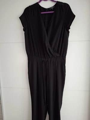 Festlicher leichter Jumpsuit in Schwarz,mit Tunnelzug,langem Reißverschluß,Gr.38 - Bild 1 von 3