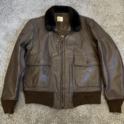 Куртка US Navy Flyers G-1 кожаная Bomber USN 42 средняя Ralph Edwards Inc - Изображение 1 из 4