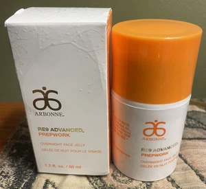 Jalea facial Arbonne RE9 Advanced Prepwork Overnight 1,7 oz/50 ml tamaño completo - Imagen 1 de 2