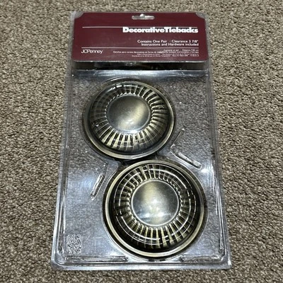 Corbatas de cortina redondas estilo colonial federal vintage JCPenney Medallion NOS Foto 1 de 4