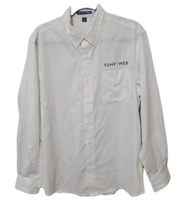 Port Authority Work Shirt Men XL White Long Sleeve Button Down Sunpower NWOT - Picture 1 of 6
