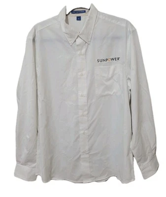 Port Authority Work Shirt Men Medium White Long Sleeve Button Down Sunpower NWOT - Image 1 of 4
