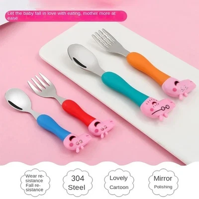 Peppa Pig Tableware Set – Fork & Spoon with Character Doll for Kids - image 1 of 4