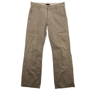 Pantalones Banana Republic Para Hombres 34x34 Caqui Corte Bota Chino Algodón Informal Frente Plano Foto 1 de 4
