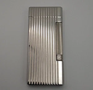 Caran d'Ache Gasfeuerzeug gestreift silber mit Box Zündung bestätigt Sammlerstück - Bild 1 von 11