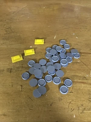 Vintage 1962 TRANSOGRAM Pebbles Flintstone Game Parts Plastic Dimes Yellow Stand - Image 1 of 2