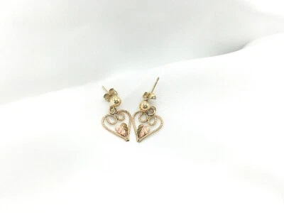 Black Hills Gold 10K Gold Heart Dangle Earrings - Image 1 of 4