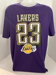 Los Angeles Lakers LeBron James #23 NBA Purple T-Shirt Size X- Large - Afbeelding 1 van 9
