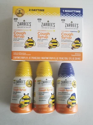 Zarbee's Childrens Cough Syrup Kids 2-12 years (2~4oz Daytime & 1~4oz Nighttime) - Image 1 of 4