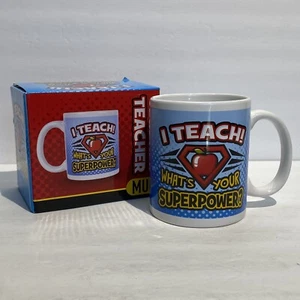 I Teach What's Your Superpower Coffee Mug Tea Cup Gift Ceramic Teachers Gift New - Picture 1 of 6