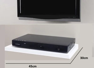 White Floating Media Shelves Shelf For DVD SKY BOX TV AV Xbox Wall Mounted New - Picture 1 of 2