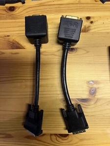 DVI male to dual DVI female & DVI male to dual VGA female adapters - Photo 1 sur 3