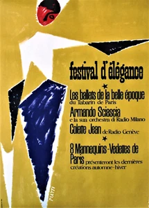 Original vintage poster FASHION FESTIVAL BALLETS MANNEQUINS DE PARIS 1954 - Bild 1 von 1