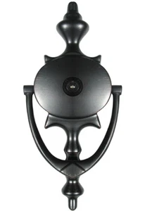  Dark Oil Rubbed Bronze Door Knocker 8" with Viewer - Picture 1 of 2