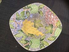 CRATE and & BARREL MOSAIC FRUITS large SERVING BOWL tag attached! NEVER USED!!