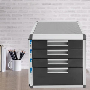 Locking Drawer Cabinet Desk Organizer - Home Office Desktop File Storage Box - Picture 1 of 17