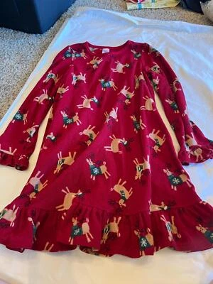 Gymboree Reindeer Pajama fleece nightgown Size 7-8 7 8 GB 4 holiday - Image 1 of 2