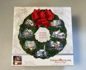 Vintage Christmas Wreath Jigsaw Puzzle 500~SEALED~Thomas Kincade Cottage~NEW~NIB - Picture 1 of 5
