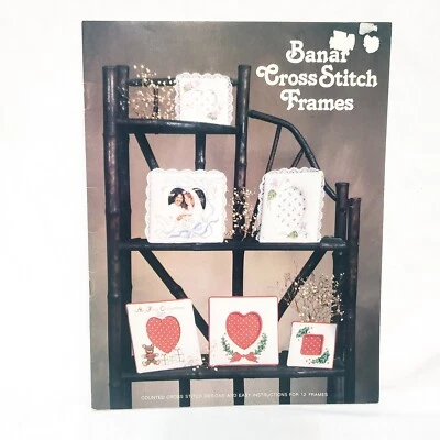 Picture Frames Counted Cross Stitch Pattern Leaflet Banar Designs 1981 Wedding - Image 1 of 4