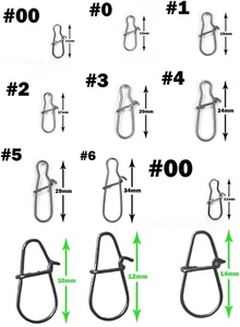 Safety Clip Hook Snap Links Swivels Quick Change Fishing Tackle Rigs Egg Lock - Picture 1 of 46