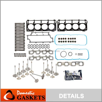 Head Gasket Set Intake Exhaust Valves Fits 2005-2009 Chrysler 300 Dodge Jeep 6.1 - Image 1 of 4