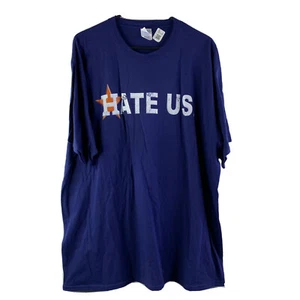 Port And Company T Shirt XL Mens Blue  Hate Us Graphic Print Front - Picture 1 of 6