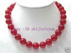 12mm Red Ruby Round Beads Gemstone Necklace 24"