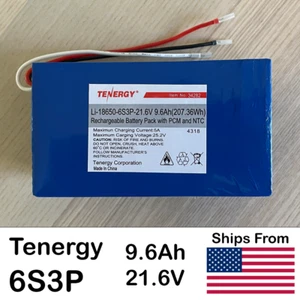 High Quality TENERGY Battery Pack 6S3P 9.6Ah 21.6V LG Lithium-Ion w/BMS - Picture 1 of 12