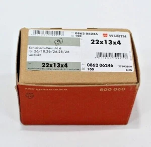 100 Gewindeplatten M6 22x 13mm verzinkt Schiebemutter f. Solar PV Profil Montage - Bild 1 von 2