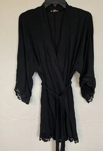 EBERJEY WRAP KIMONO ROBE IN BLACK WOMENS SIZE S SMALL NWOT - Picture 1 of 3