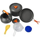 Outdoor Aluminum Camping Cookware Mess Kit, Folding Camping Teapot and Pan9774