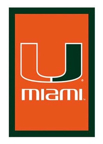 LARGE University of Miami Hurricanes HOUSE / GARDEN Flag Evergreen 28" x 44" Cover