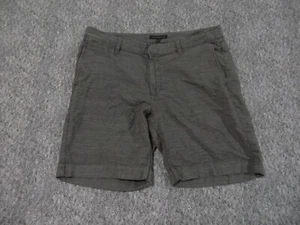 John Varvatos Linen Blend Shorts Mens 36 Flat Front Chino Gray - Picture 1 of 8