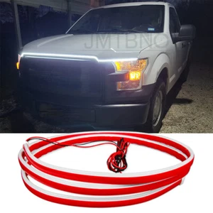 Tira de luces LED exteriores para capó de coche 71" blancas flexibles para Ford F-150 F-250 - Imagen 1 de 16