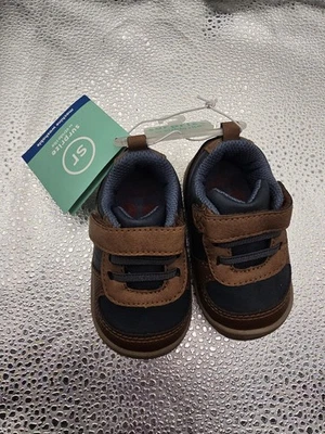 Stride Rite мальчиков регулируемая обувь ребенка ясельного возраста размер 3 коричневый и синий - Изображение 1 из 4
