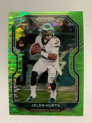 Jalen Hurts Rookie Green Pulsar 2020 Prizm Philadelphia Eagles RC #343 - Image 1 of 2