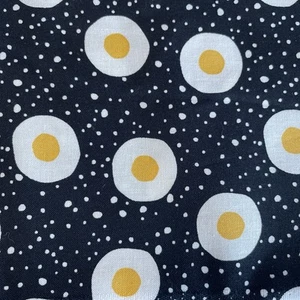 Metro Market Black Polka Dot Tossed Sunny Side Egg Ellen Krans 2 Yards - Picture 1 of 3