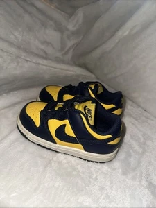 Nike Dunk Low (TD) "Michigan" Size 7C Varsity Maize Navy CW1589-700 Clean - Picture 1 of 6