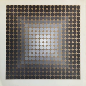 Victor Vasarely (1906 -1997) — héliogravure sur papier glacé — 27 x 27 cm. — 70s - Picture 1 of 3