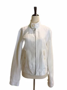 Chaqueta Lauren Ralph Lauren Mujer Talla 6 Blanco Algodón Bolsillos con Cremallera Completa - Imagen 1 de 13